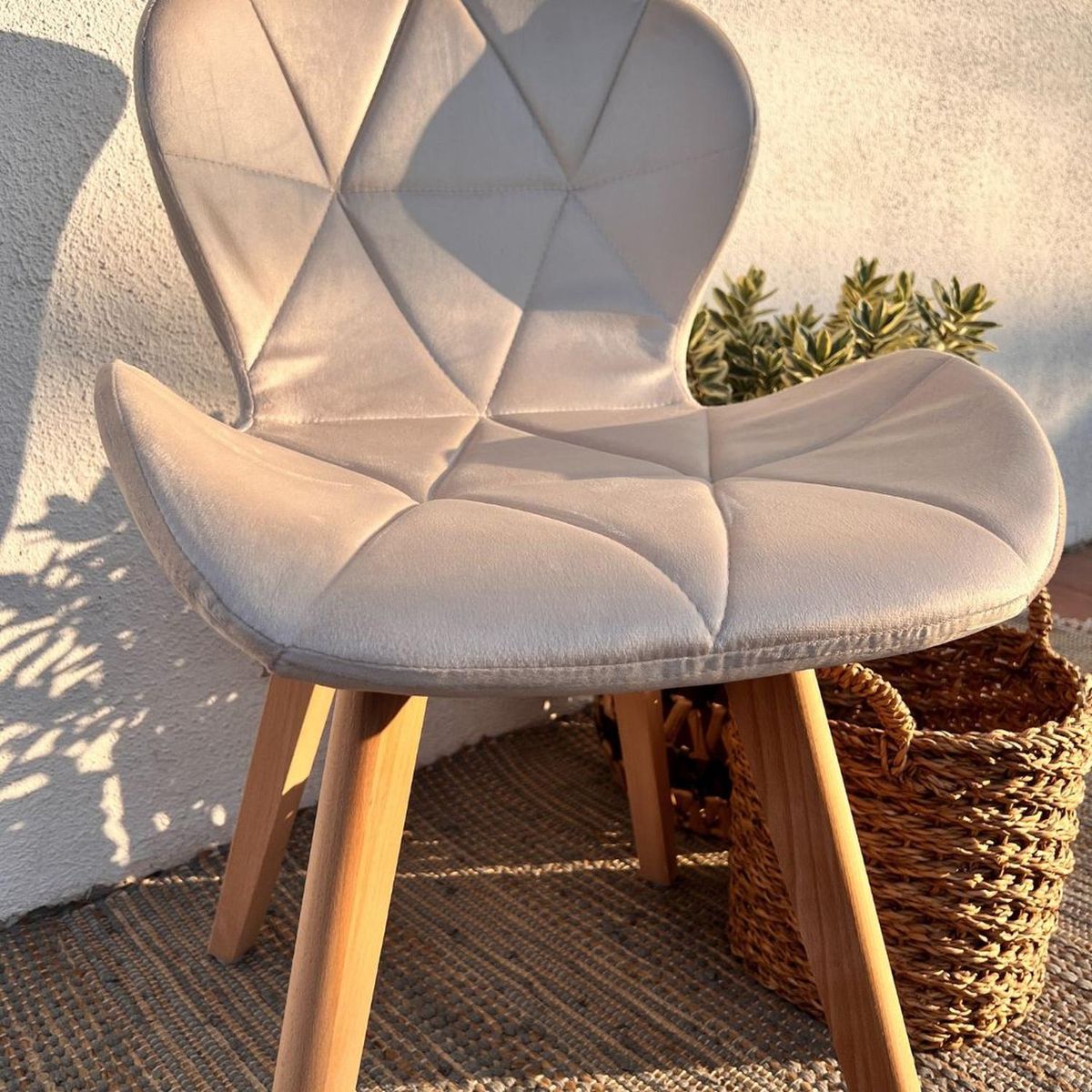 PANDALINO - Pack 4 Sillas Rubik Velvet Beige - Elegancia y Confort