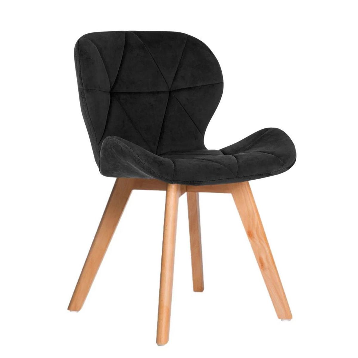 PANDALINO - Pack 4 Sillas Rubik Velvet Negro - Elegancia y Confort