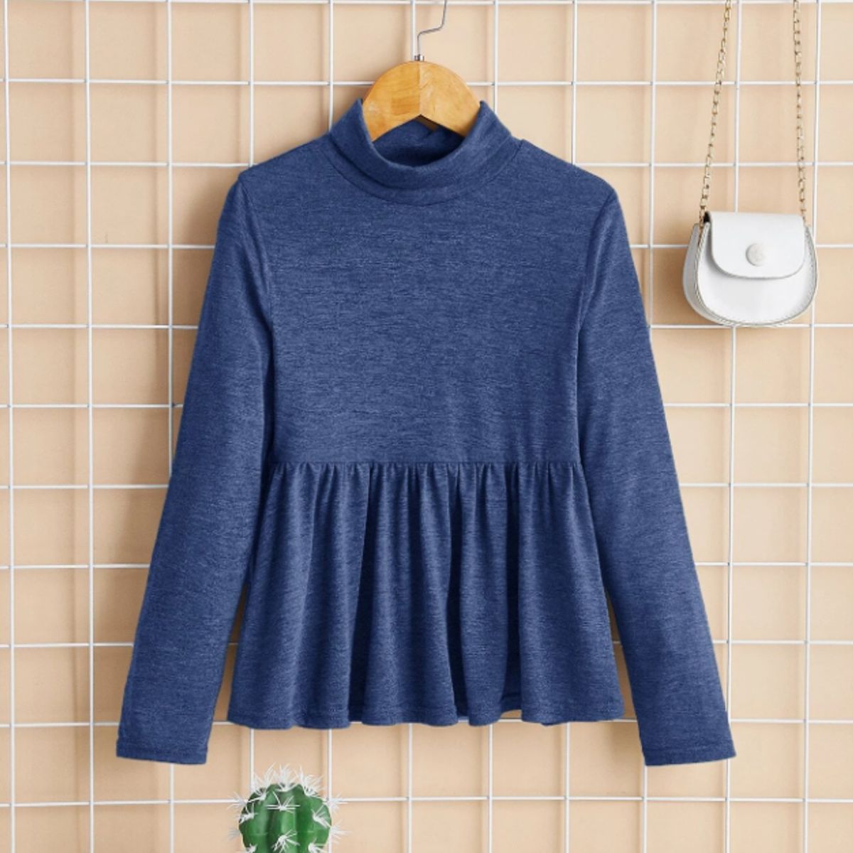 KIRAMA CLOTHING STORE - Top Infantil Peplum Estilo Casual Con Corte Campana