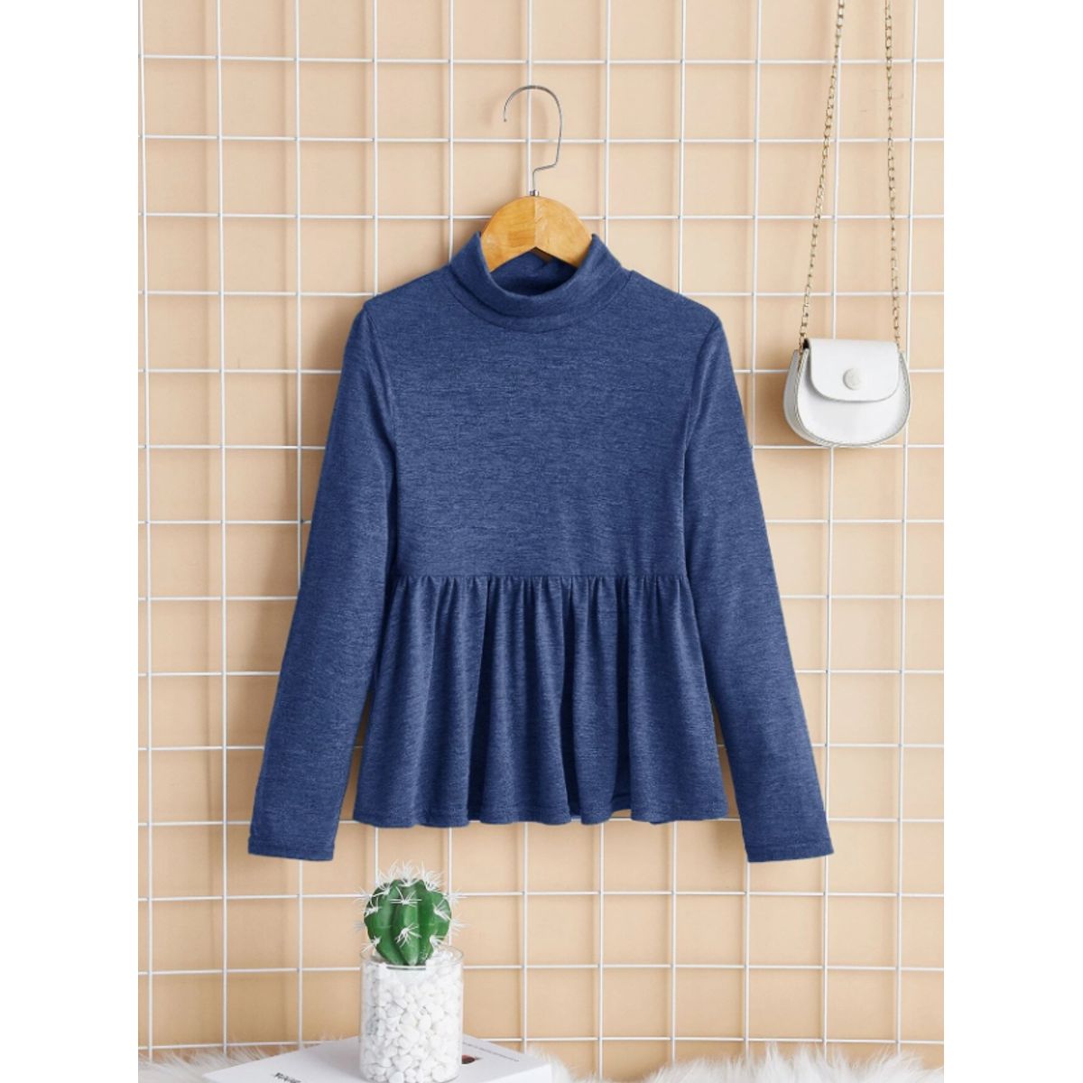 KIRAMA CLOTHING STORE - Top Infantil Peplum Estilo Casual Con Corte Campana