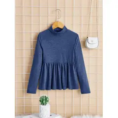 KIRAMA CLOTHING STORE - Top Infantil Peplum Estilo Casual Con Corte Campana