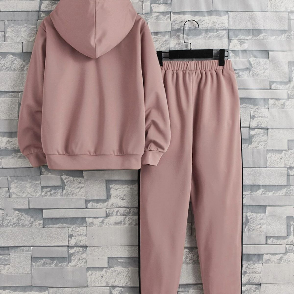 KIRAMA CLOTHING STORE - Conjunto Infantil Rosa Vieja  Sudadera con Capucha + Jogger Deportivo