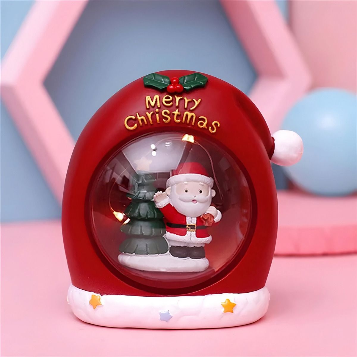 GENERICO - Esfera De Navideña Gorro Pascuero Con Luz Lámpara Navidad