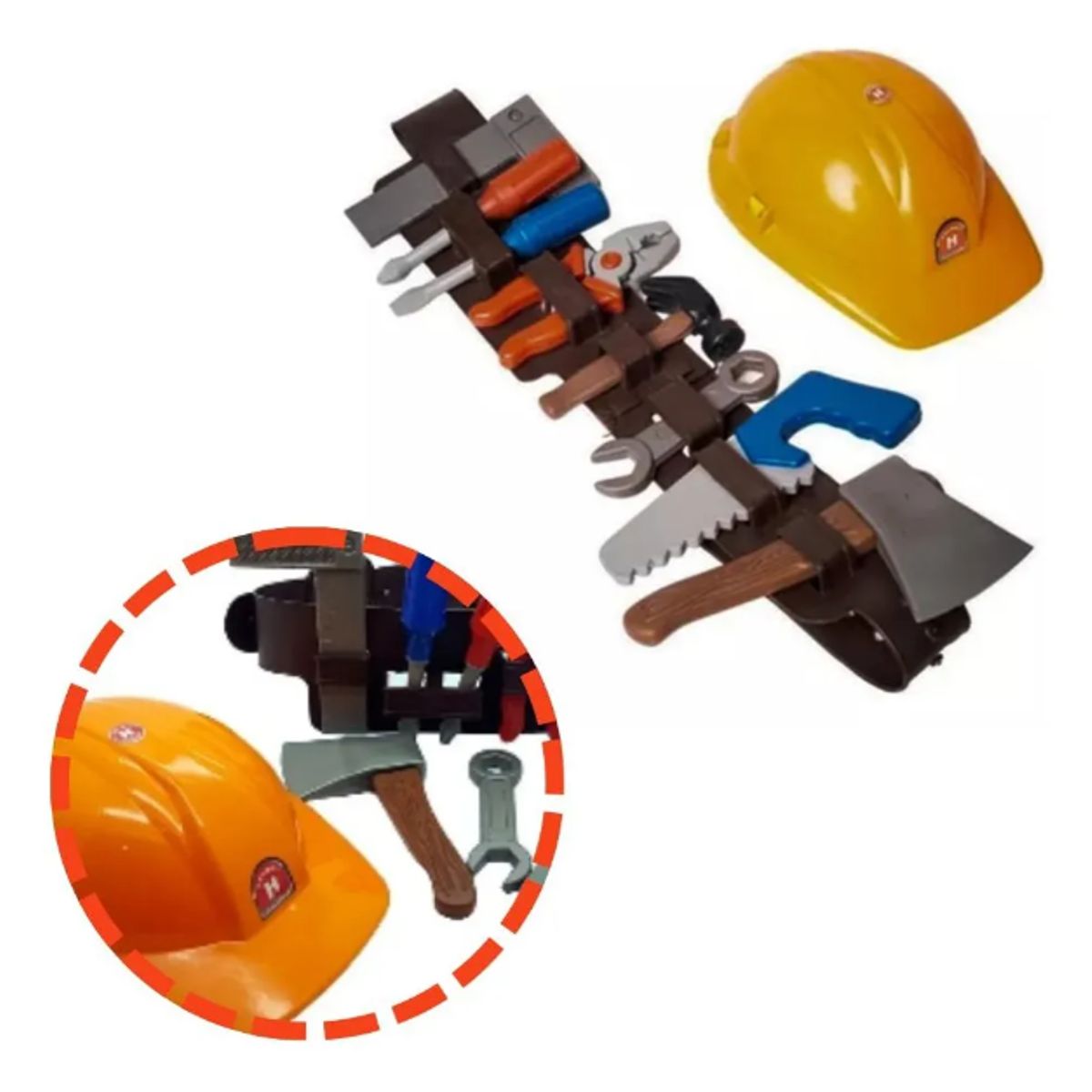 GENERICO - Herramientas Juguete Con Cinturón Y Con Casco Constructor