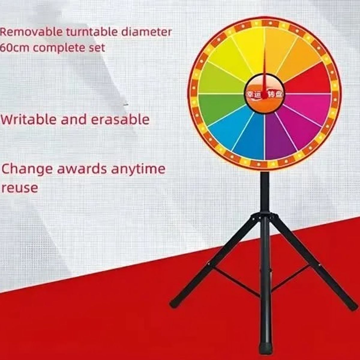 GENERICO - Rueda De La Fortuna Ruleta De Juegos Y Premios 80cm