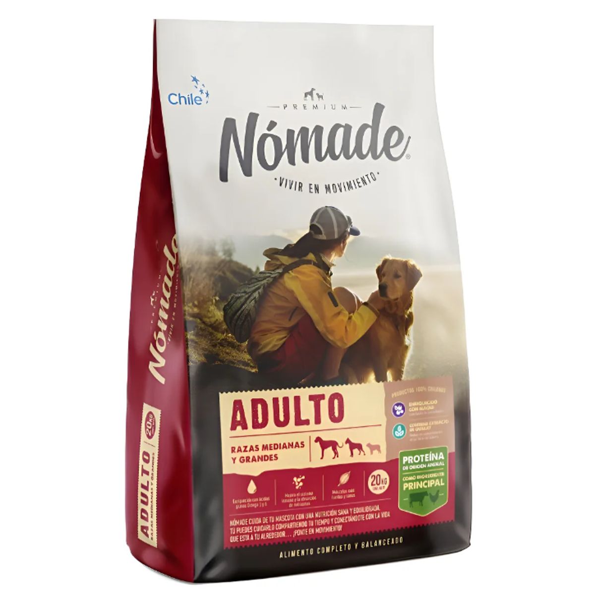 NUTRICION CHILE DNA - Nomade Alimento Premium Raza Medgde 20kg