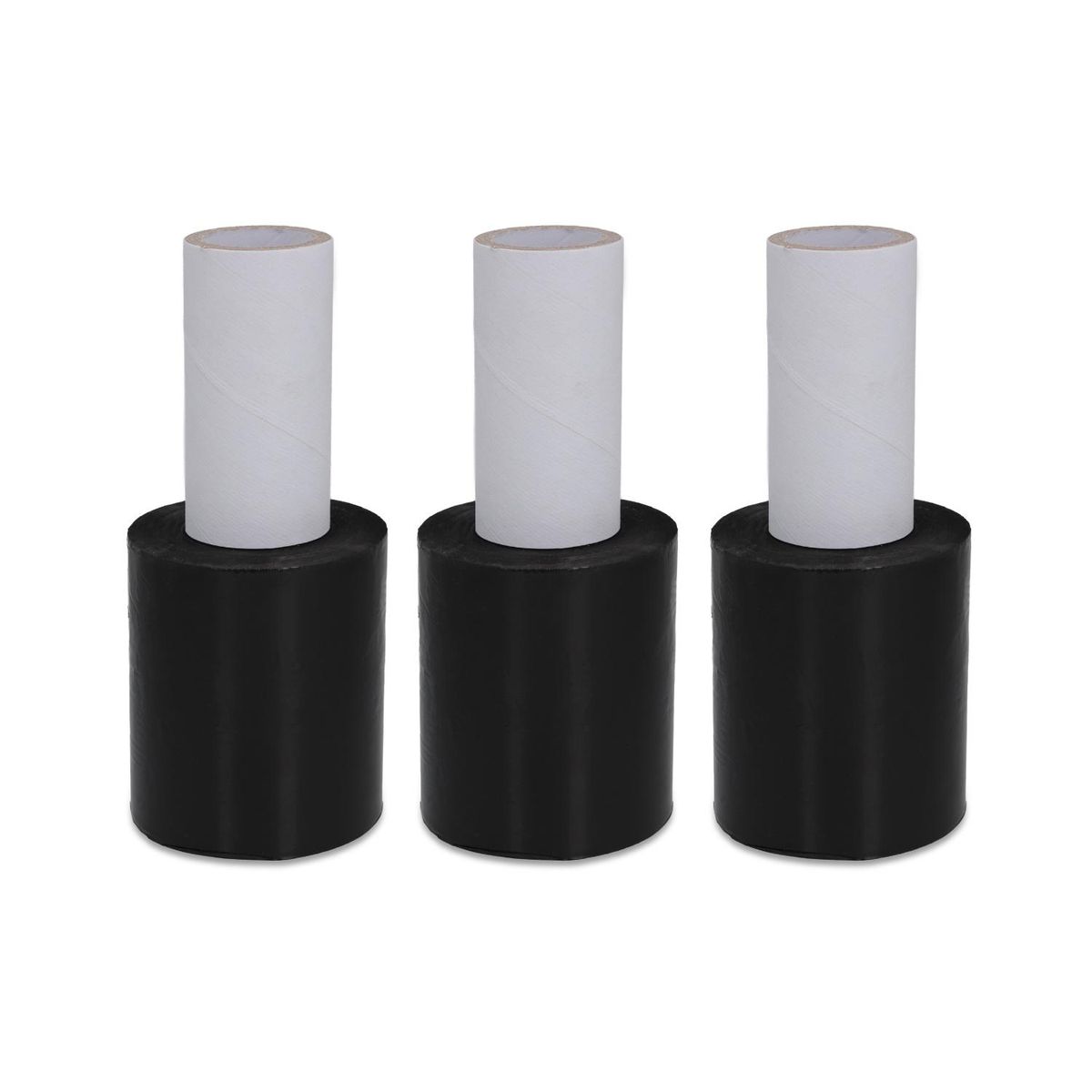 GENERICO - Film Stretch Mini Negro con mango 100mm*220m - 3 uds