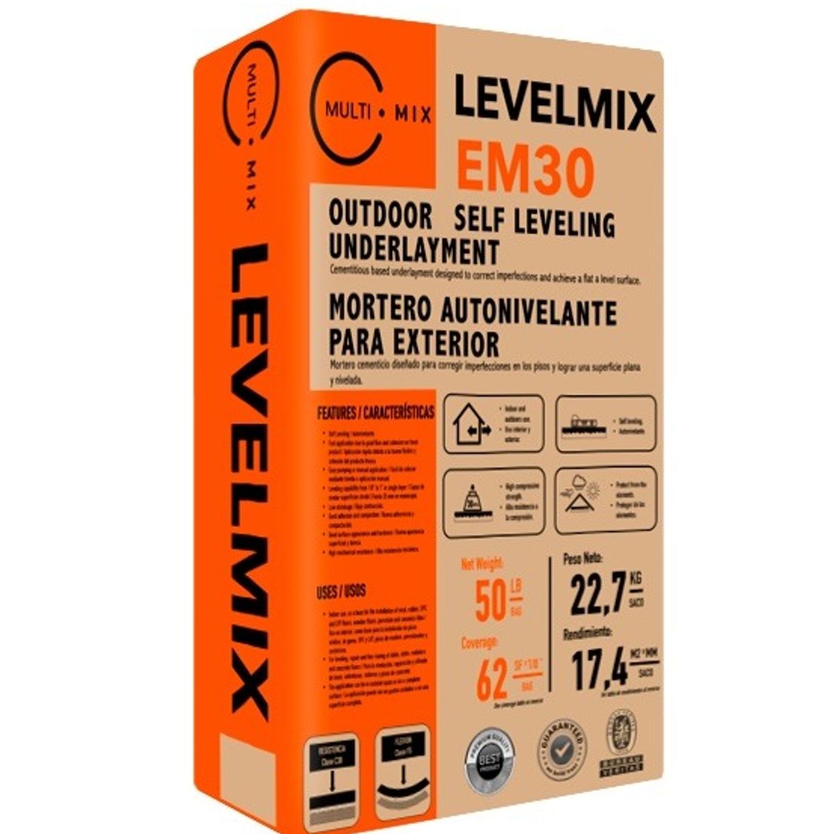 MULTIMIX - PACK 55 UNIDADES MORTERO AUTONIVELANTE EXTERIOR LEVELMIX EM30