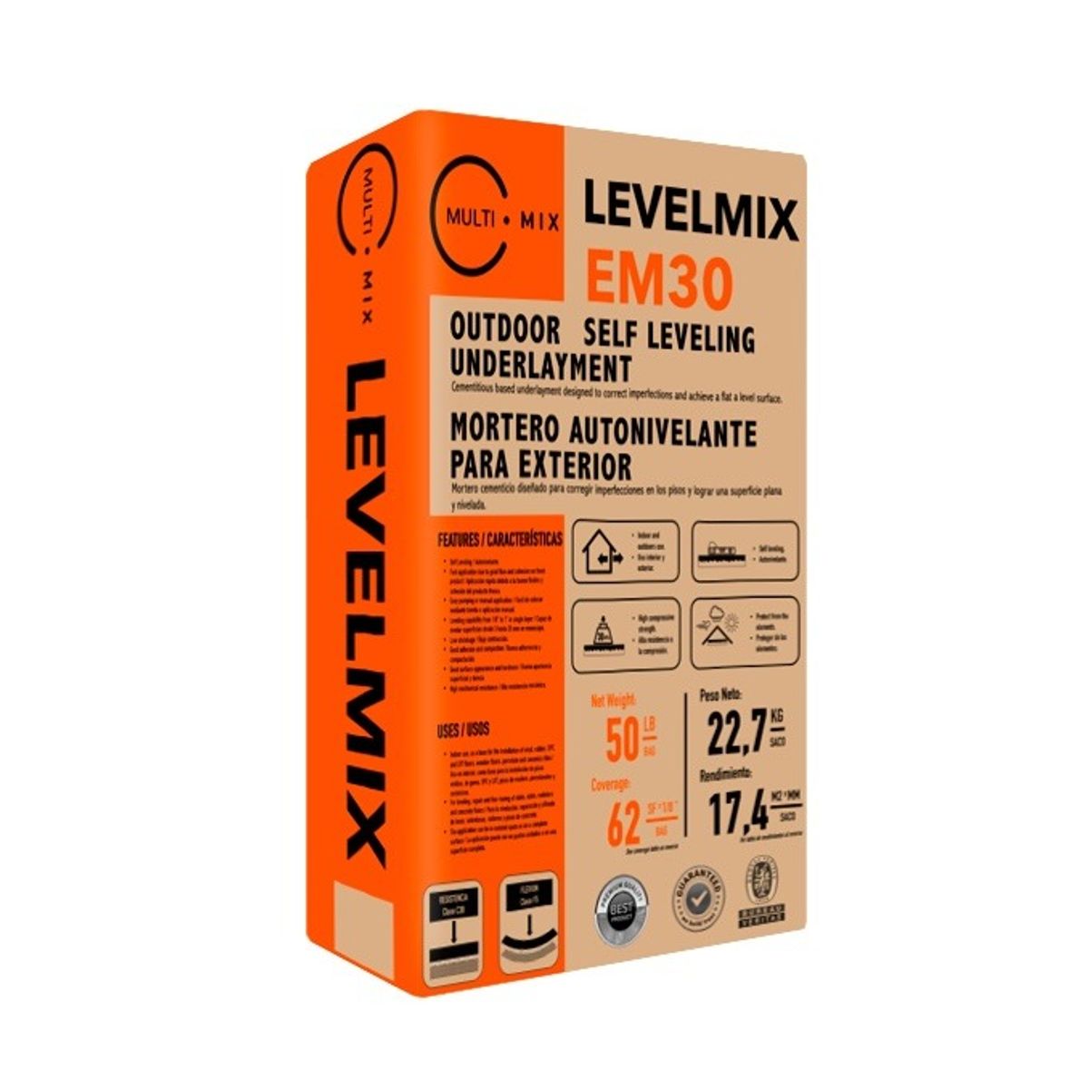 MULTIMIX - PACK 55 UNIDADES MORTERO AUTONIVELANTE EXTERIOR LEVELMIX EM30