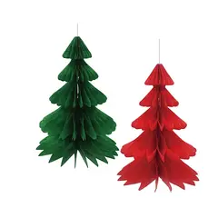 GENERICO - Colgante de papel arbol navideño 18x25cm color aleatorio