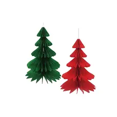 GENERICO - Colgante de papel arbol navideño 74x10cm color aleatorio