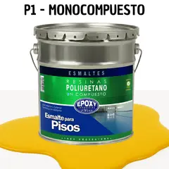 EPOXY - PINTURA ALTO TRAFICO - ESMALTE PISOS CANCHASPU 1K BASE AGUA - TINETA 4G AMARILLO BRILLANTE