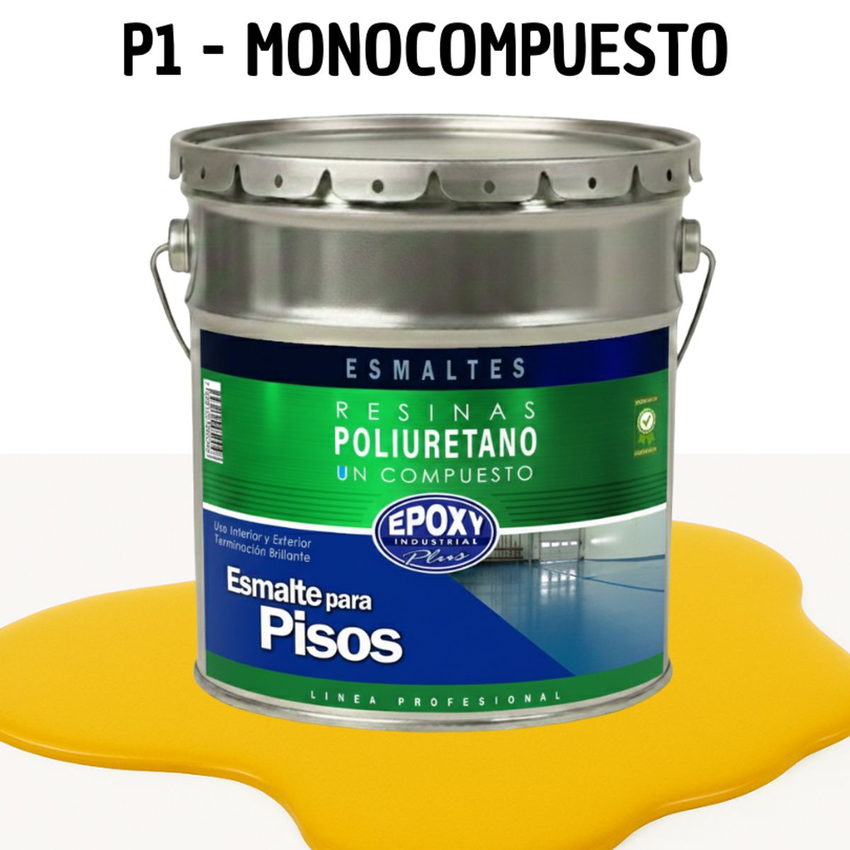 EPOXY - PINTURA ALTO TRAFICO - ESMALTE PISOS CANCHASPU 1K BASE AGUA - TINETA 4G AMARILLO DORADO