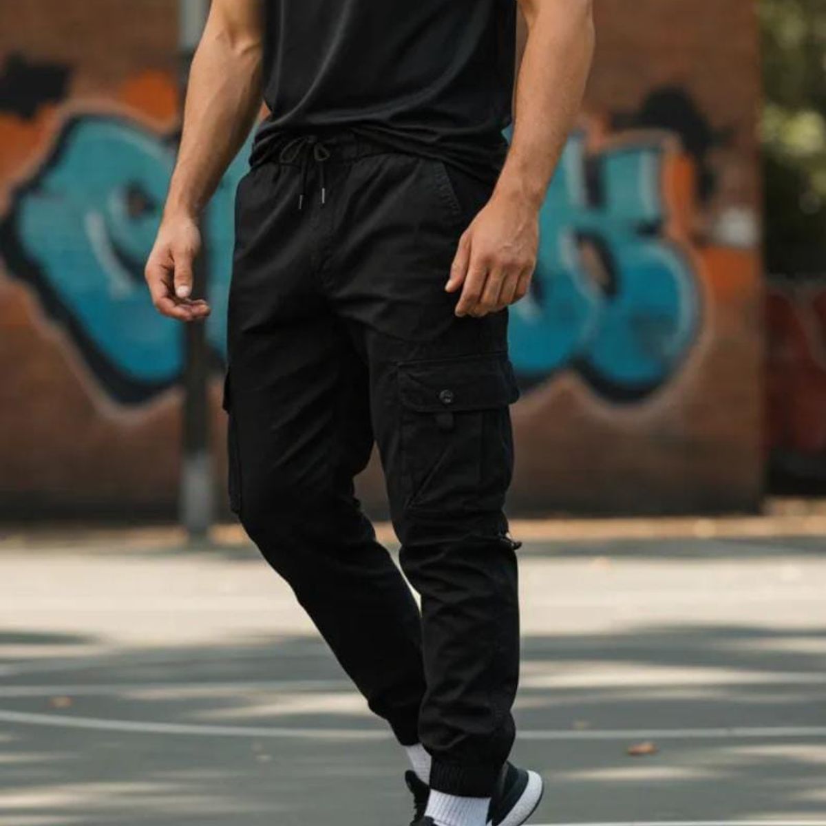 BLUE MOUNTAIN - Pantalon Bermuda  Desmontable Cargo Jogging Con Multiples Bolsillos