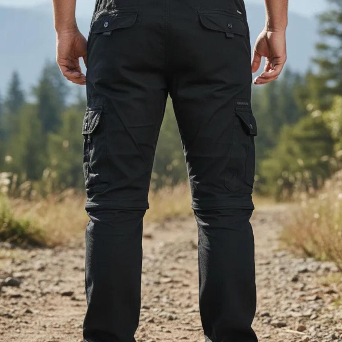 BLUE MOUNTAIN - Pantalon Bermuda  Desmontable Cargo Jogging Con Multiples Bolsillos