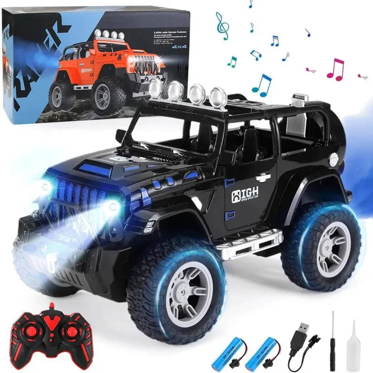 TOYUN TOYUN - Coche De Juguete De Control Remoto Para Niños Con 2 Pilas