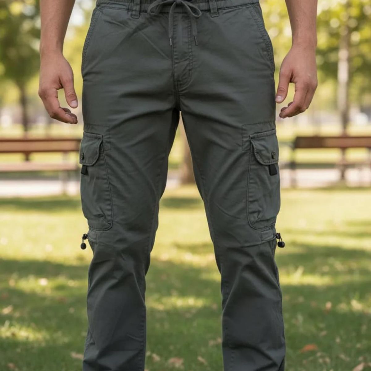 BLUE MOUNTAIN - Pantalon Bermuda  Desmontable Cargo Jogging Con Multiples Bolsillos