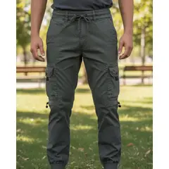 BLUE MOUNTAIN - Pantalon Bermuda Desmontable Cargo Jogging Con Multiples Bolsillos