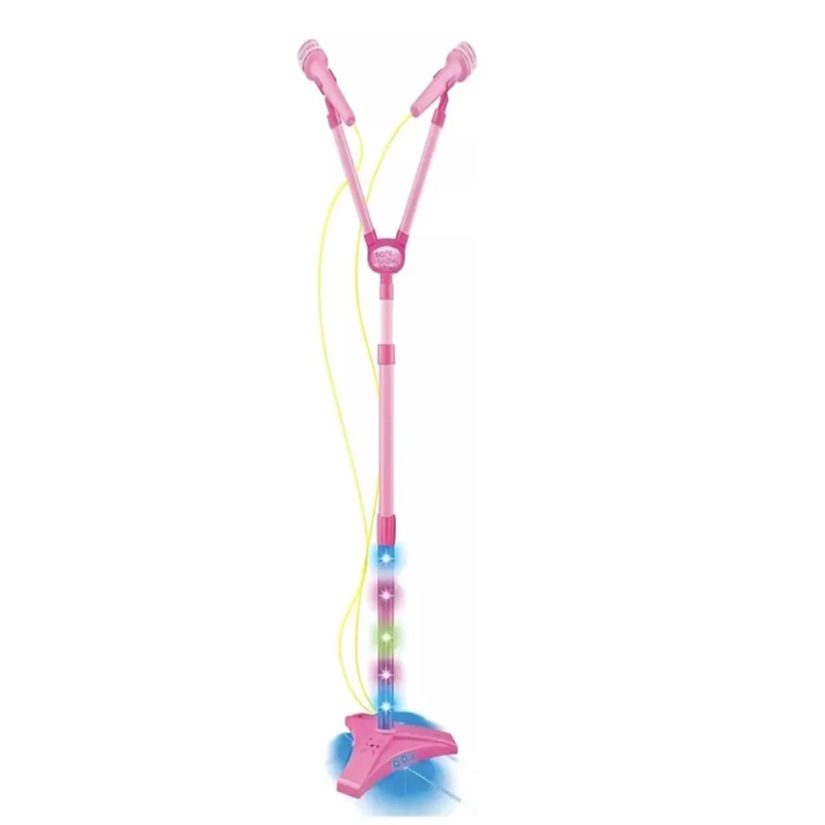GENERICO - Micrófono Doble Star Party Led Pedestal Para Niñas