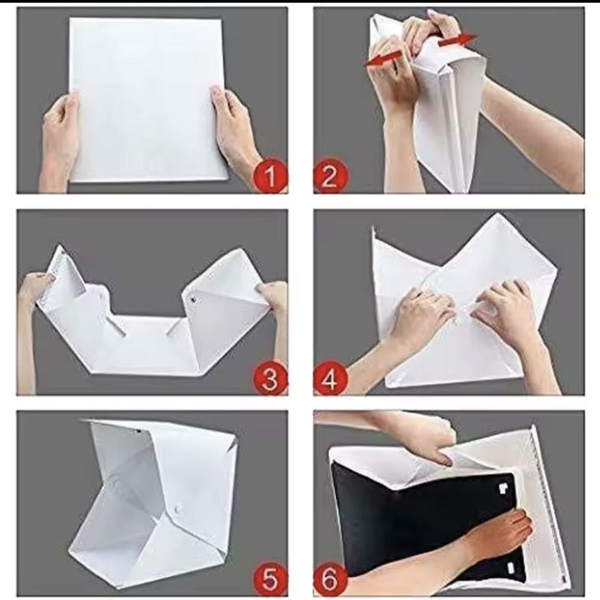 ZIELMIX - Set 2 Estudios Fotográficos Portátiles con Luz LED – 40×40 cm + 30×30 cm – Plegables USB