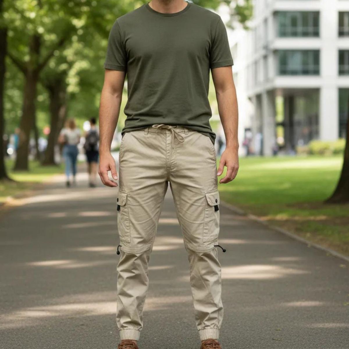 BLUE MOUNTAIN - Pantalon Bermuda  Desmontable Cargo Jogging Con Multiples Bolsillos