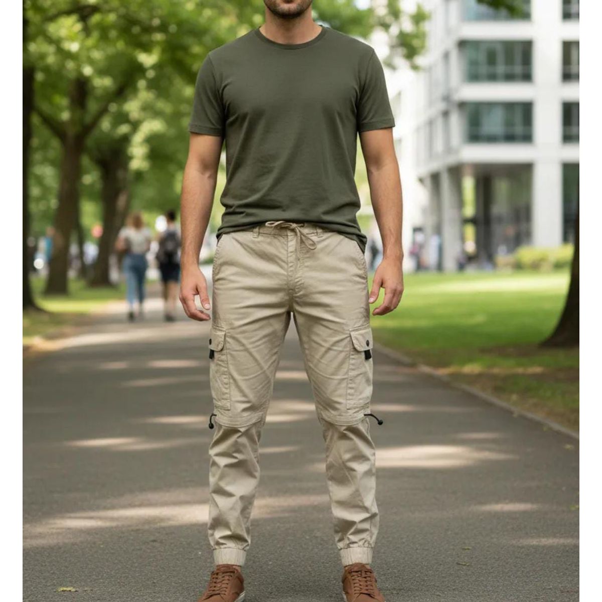 BLUE MOUNTAIN - Pantalon Bermuda  Desmontable Cargo Jogging Con Multiples Bolsillos