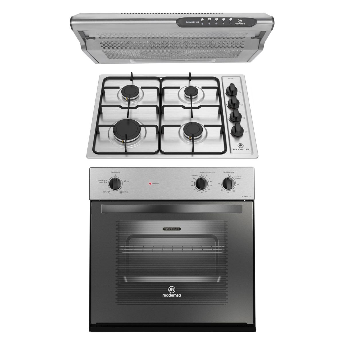 MADEMSA - Kit Empotrado Horno M 140A + Encimera 435E + Campana M60