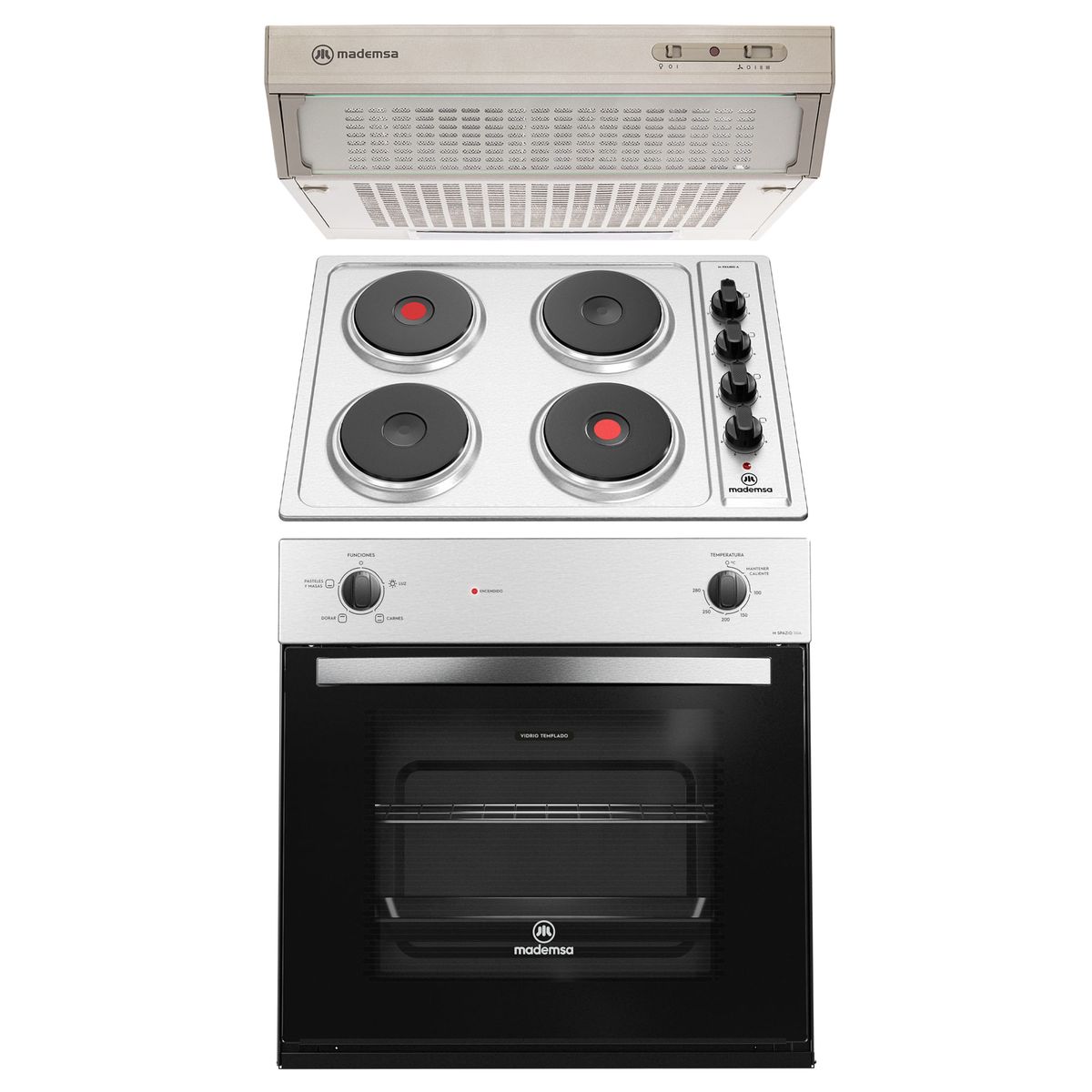 MADEMSA - Kit Empotrado Horno M 110A + Encimera 48ED + Campana U160S