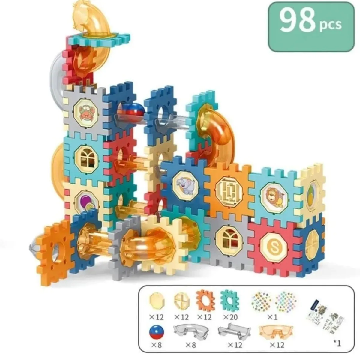 GENERICO - Bloques De Construccion Con Tubos 98 Piezas Para Niños