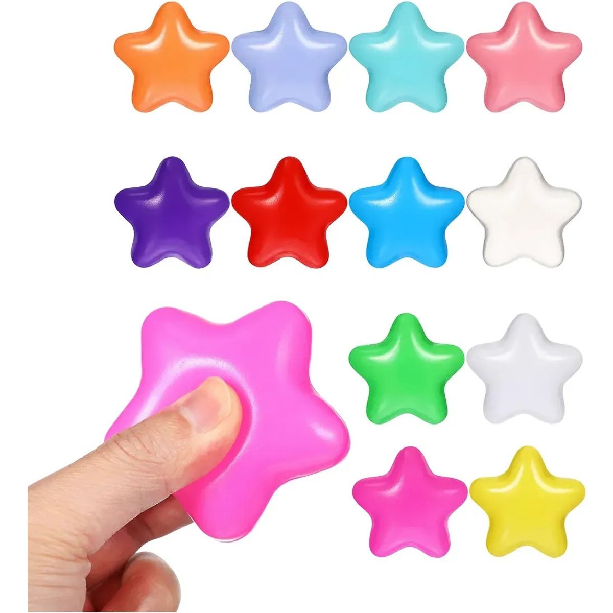 KUANGYE - Pack 12 Estrella De Goma Anti-estress