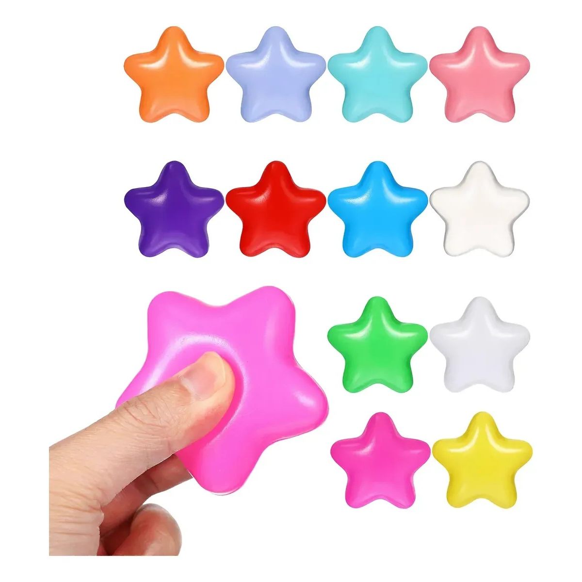 KUANGYE - Pack 12 Estrella De Goma Anti-estress