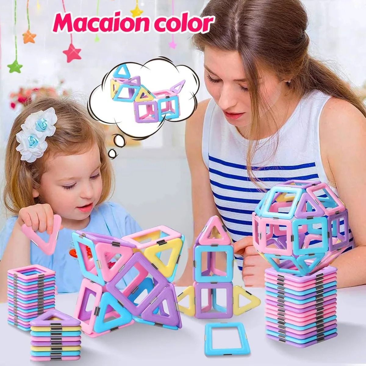 GENERICO - Bloques Magnéticos Construcción Juguetes Niños Imán 40pcs