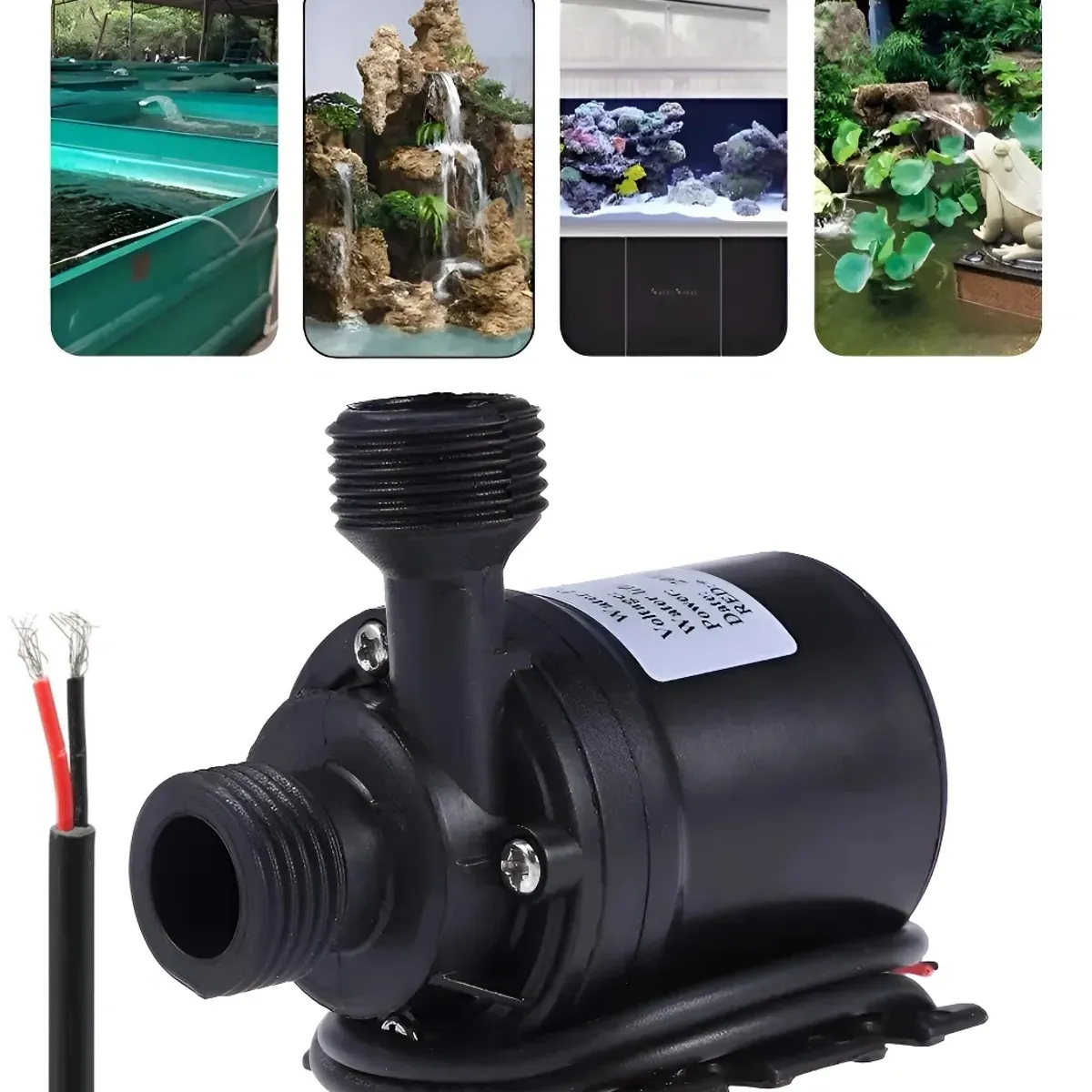 KUANGYE - Bombas Dagua Sumergible con Motor sin escobillas Ultra silenciosa Mini DC 12V elevación 5M 800LH