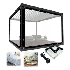 KUANGYE - 2x5m Lonas Transparentes Resistentes Impermeables+20m Cuerda