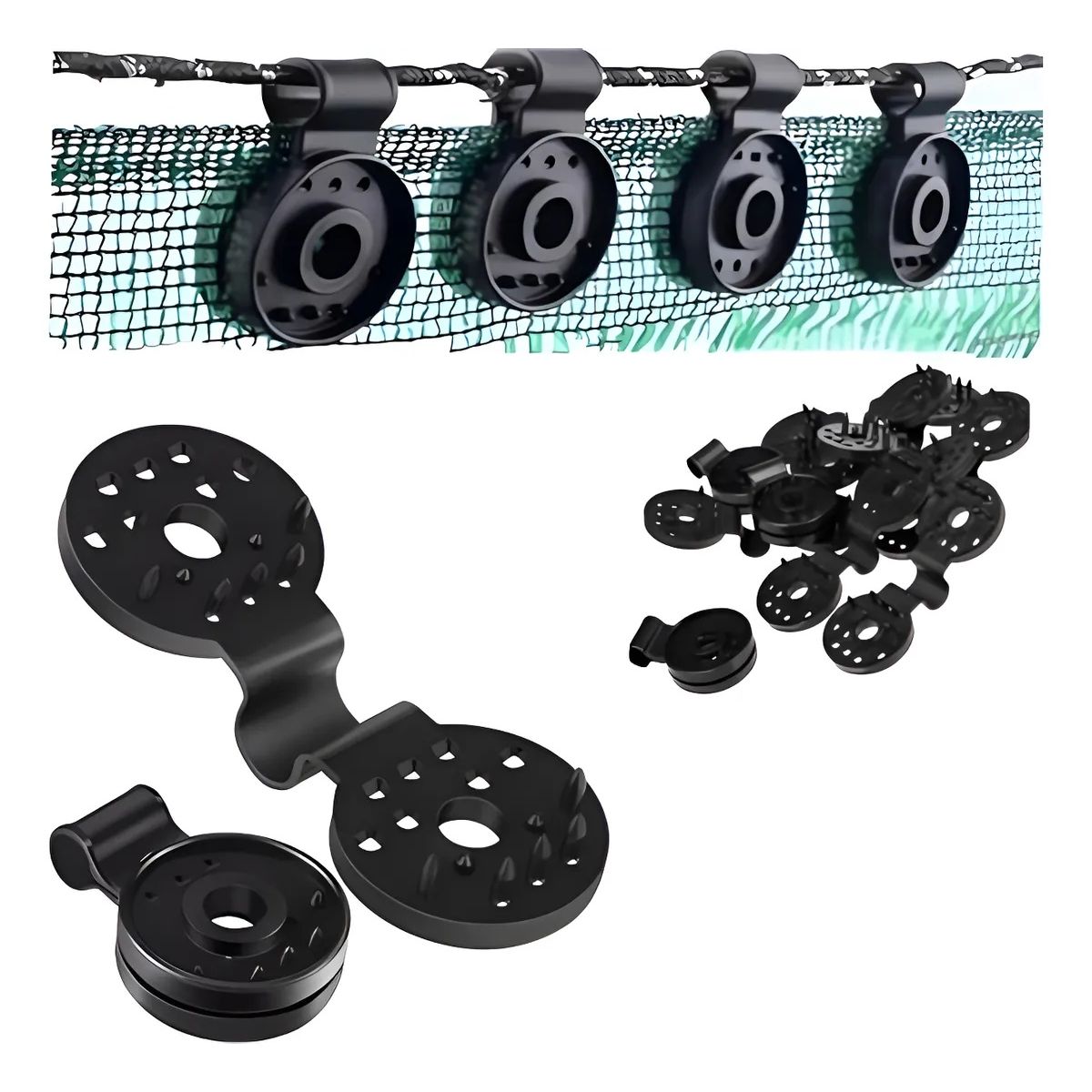 KUANGYE - 40Pcs Clips De Fijaciónpara RedesGancho Para Camping Lona Media Sombra Malla Raschel