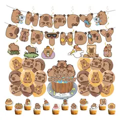 KUANGYE - Cotillón Capibara Cumpleaños Capybara Set 51 De Decoración