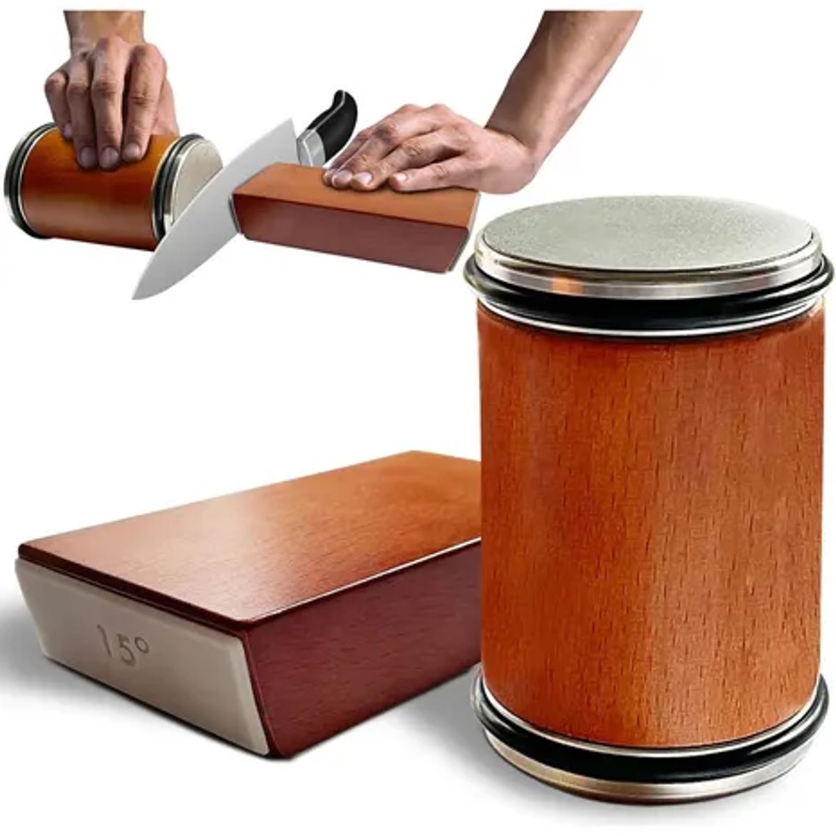 UMEXUS - Afilador De Cuchillos Rodante Profesional,rodante Magnético Marrón