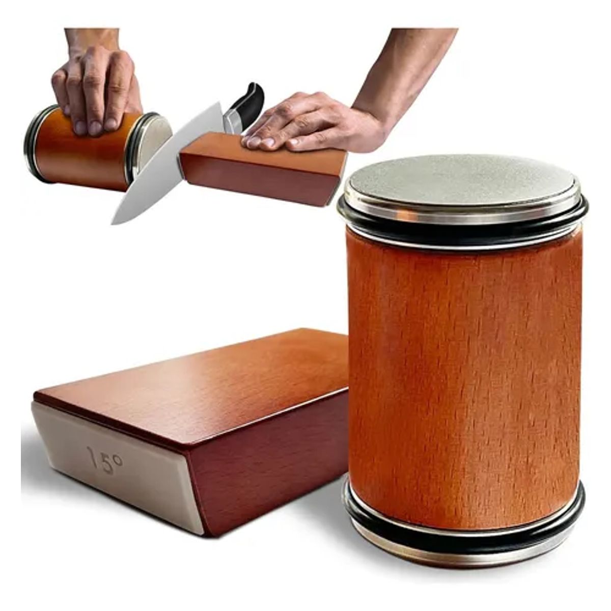 UMEXUS - Afilador De Cuchillos Rodante Profesional,rodante Magnético Marrón