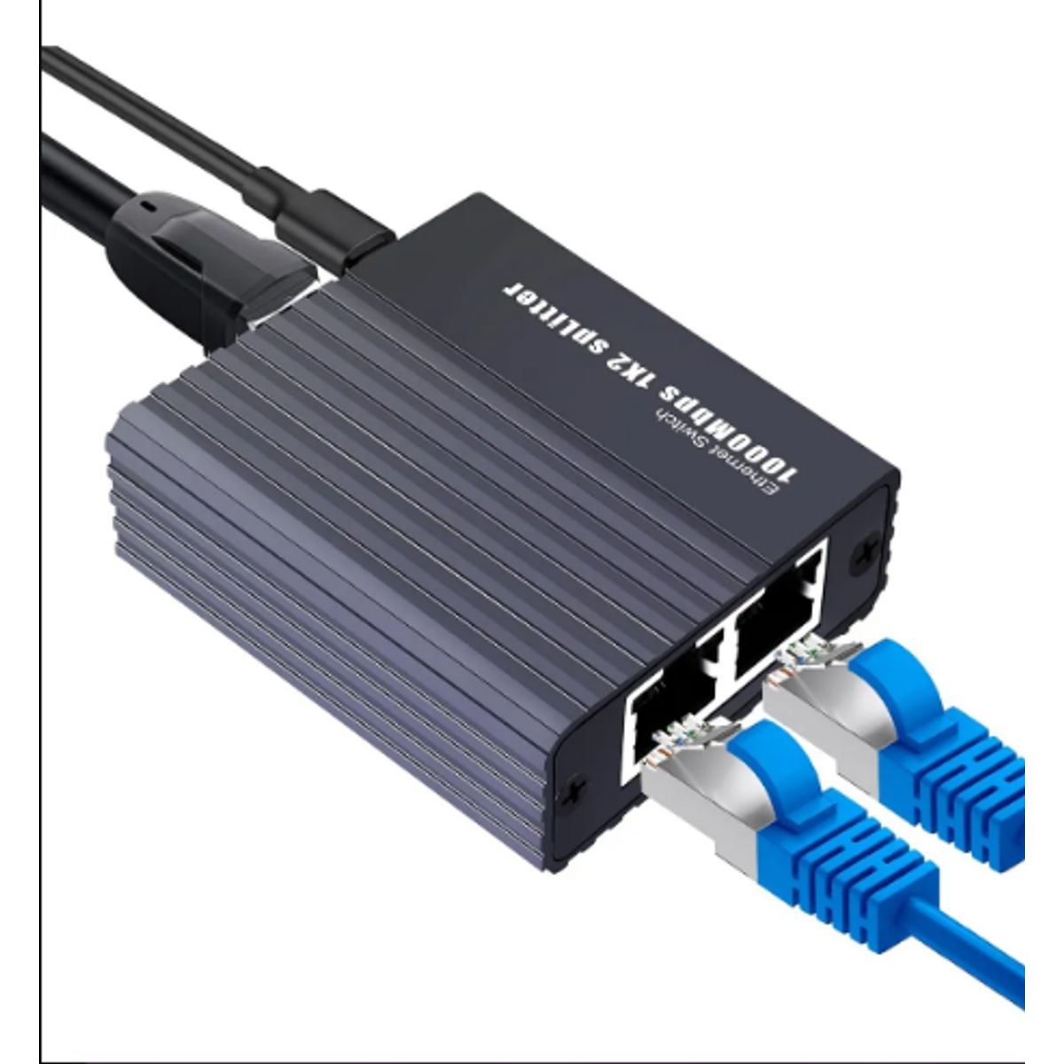 GENERICO - Adaptador Ethernet Rj45 Divisor De Red 2 Puertos 1000mbps