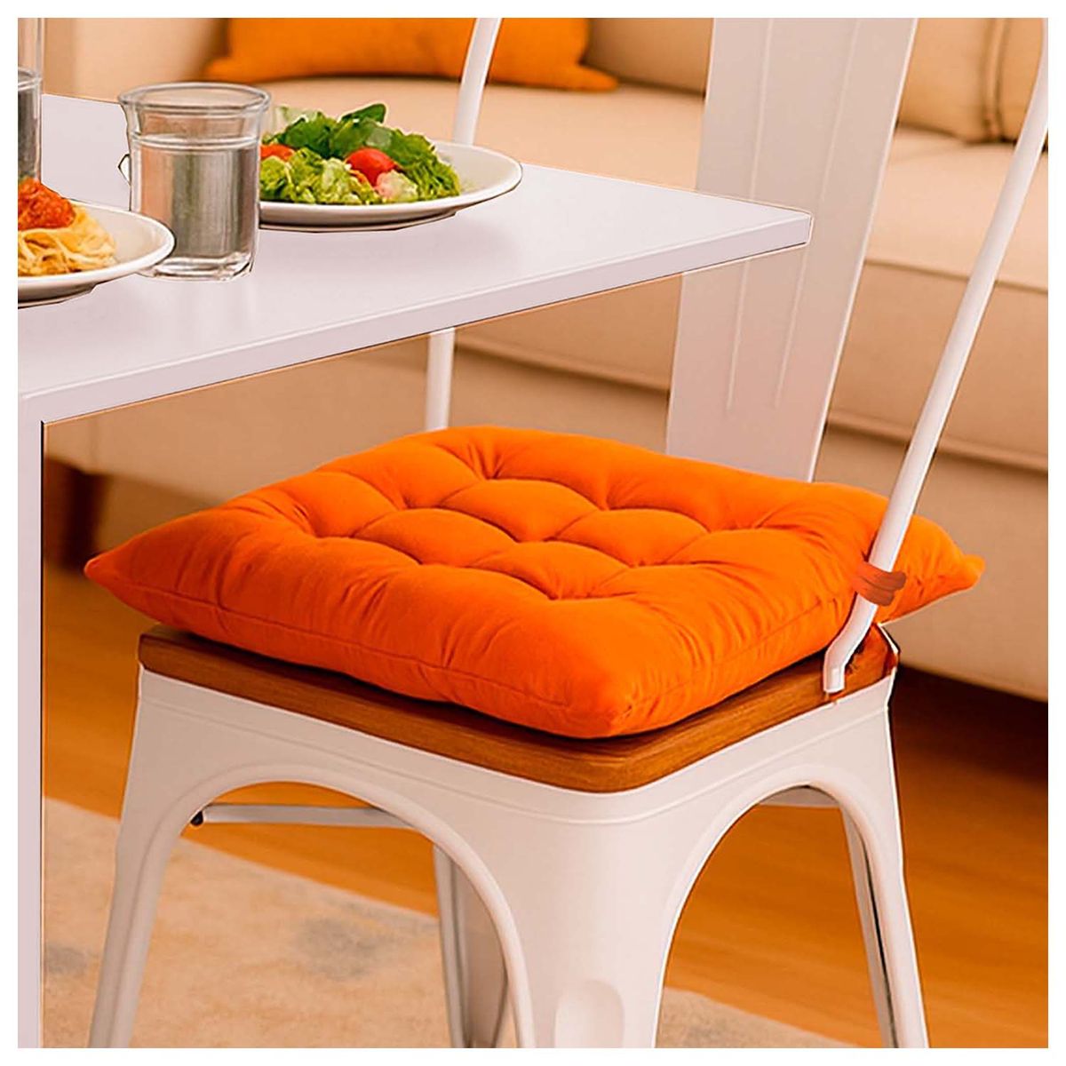 INSPIRACCI - Cojín para Silla Naranja 40x40 cm