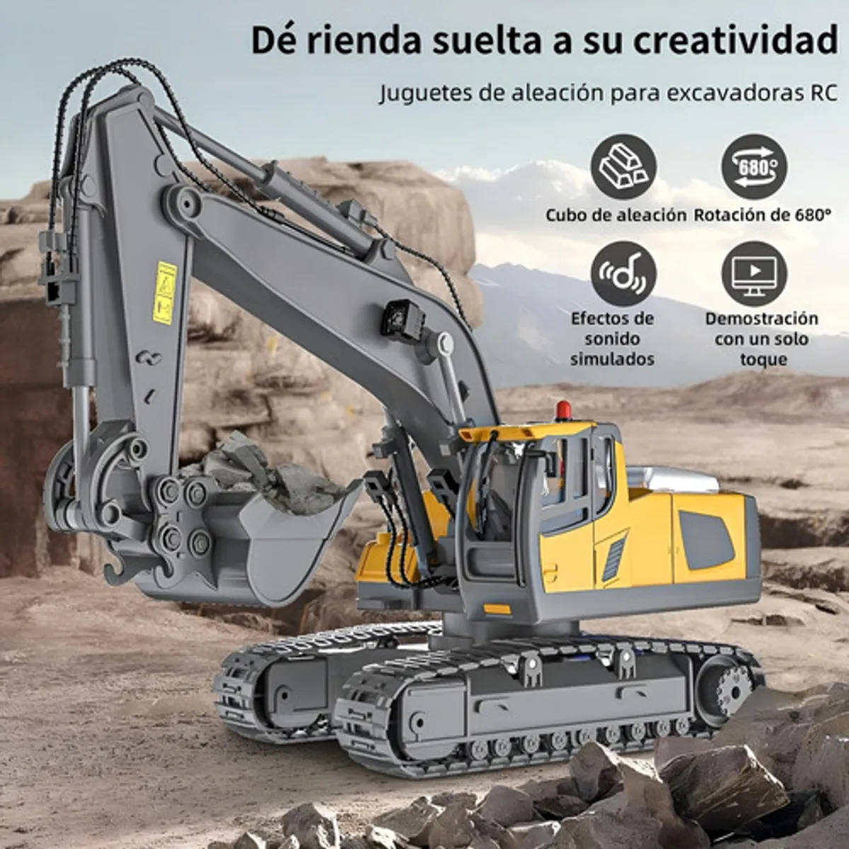GENERICO - Juguete Construcción Auto Control Remoto Excavadora