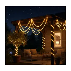 GENERICO - Manguera Tubo Luz Led Solar Tubo Flexible 50 Metros Amarilla