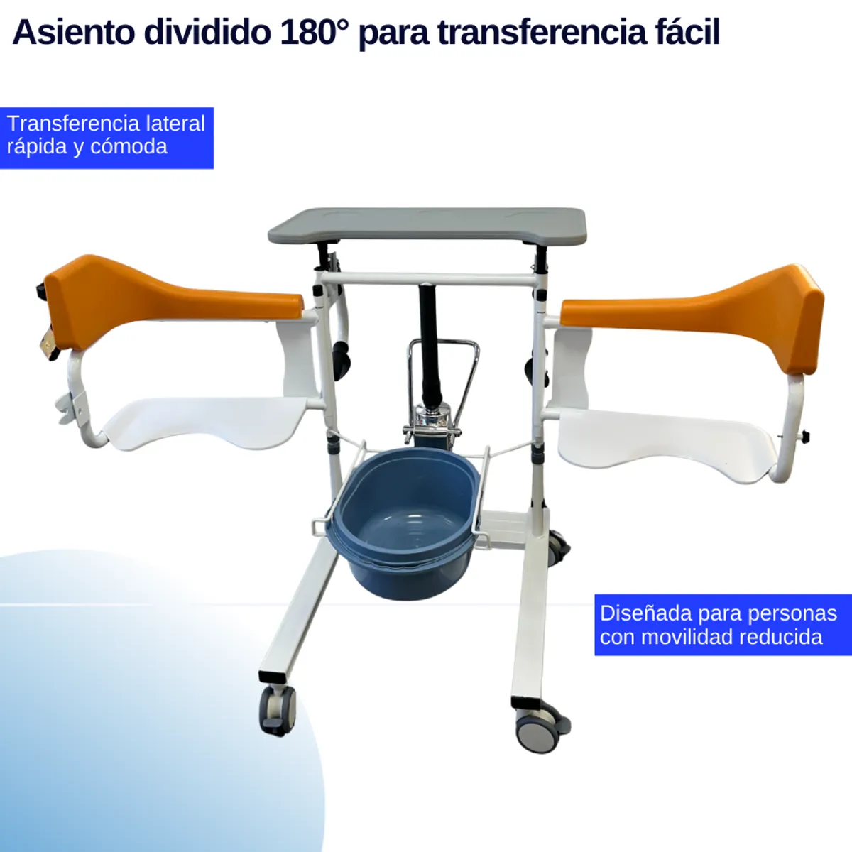 GENERICO - Silla Hidráulica Transferencia Paciente Baño Ducha Orinal WC