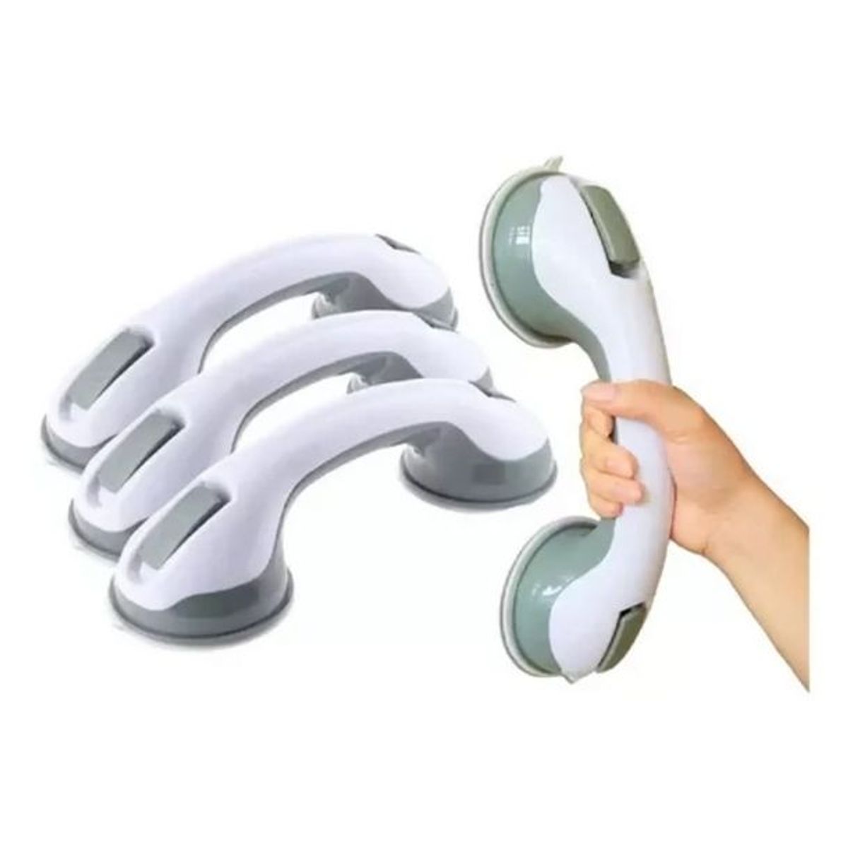 GENERICO - X4 Agarradera Manilla Asa Soporte Seguridad Baño Ducha Mango Color Blanco