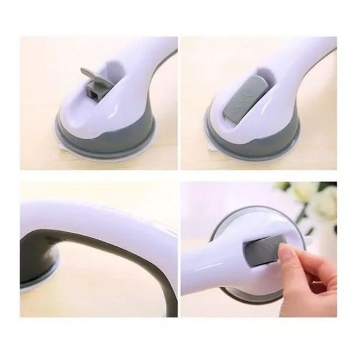 GENERICO - X4 Agarradera Manilla Asa Soporte Seguridad Baño Ducha Mango Color Blanco