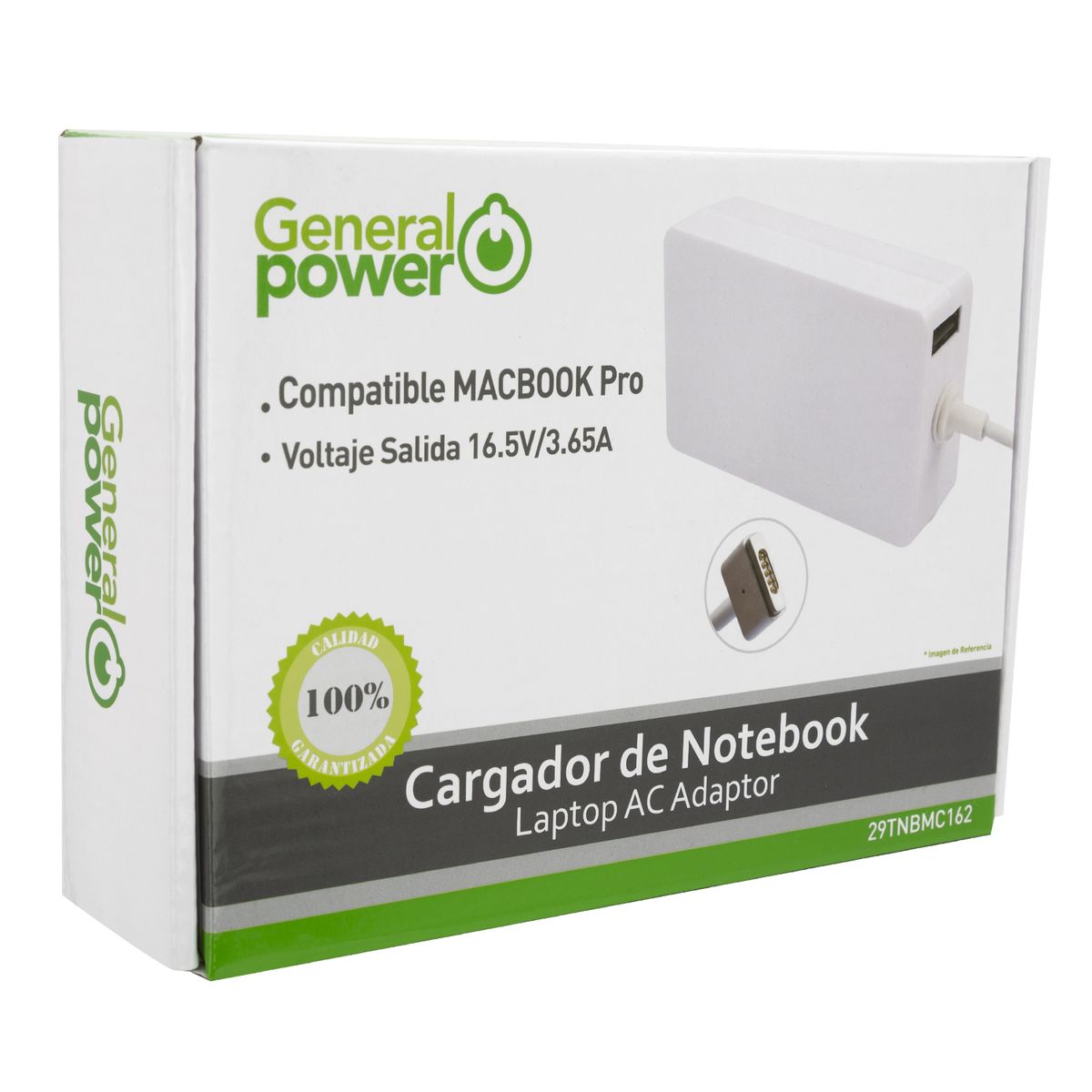 GENERAL POWER - CARGADOR NOTEBOOK COMPATIBLE CON MACBOOK PRO 16.5V/3.65A 60W COLOR BLANCO