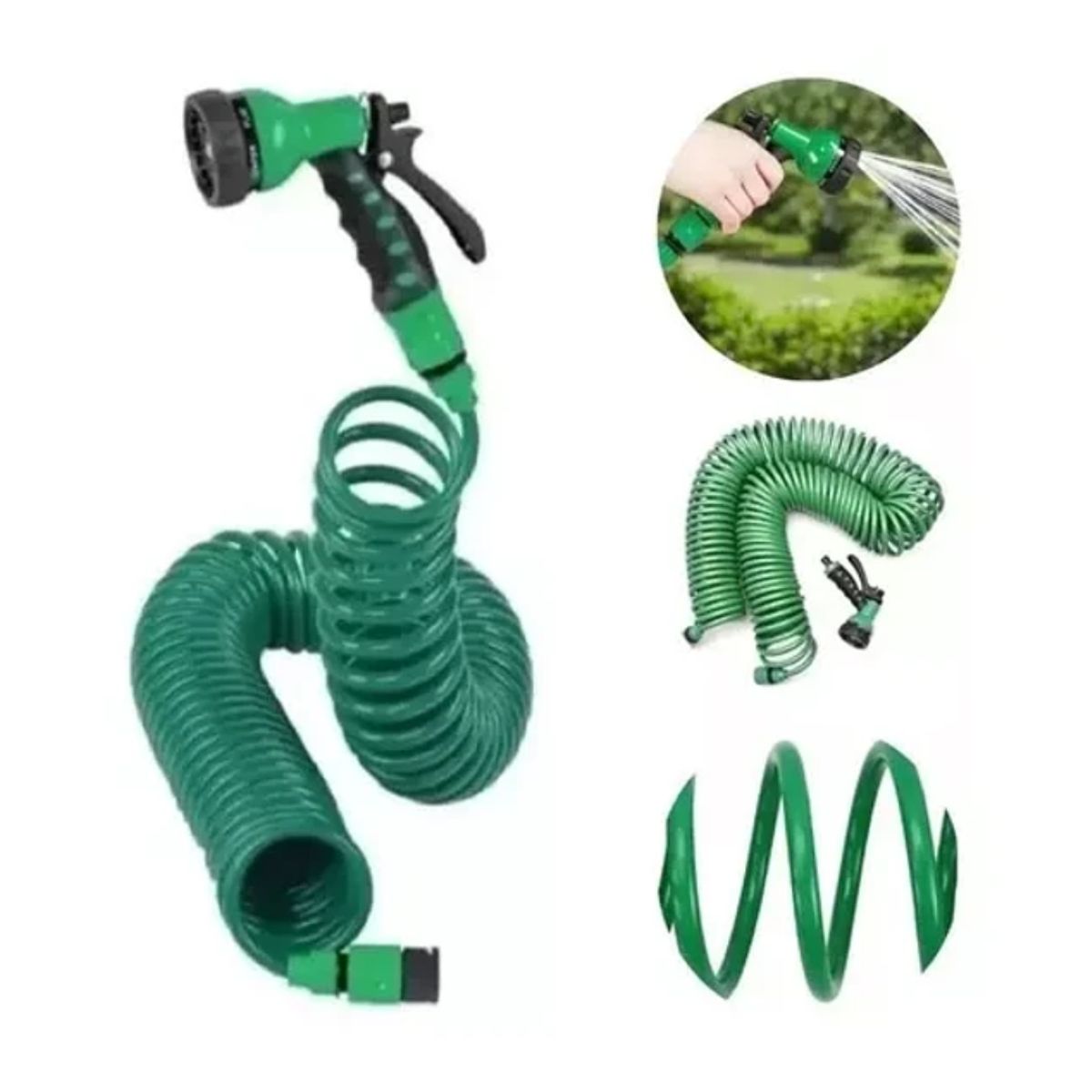 GENERICO - Manguera 30 Mts Espiral Expandible Casa Jardin Negocio Color Verde