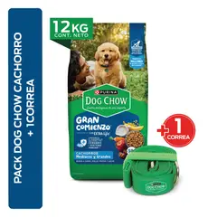 DOG CHOW - Pack Alimento perro Cachorro 12kg + Correa