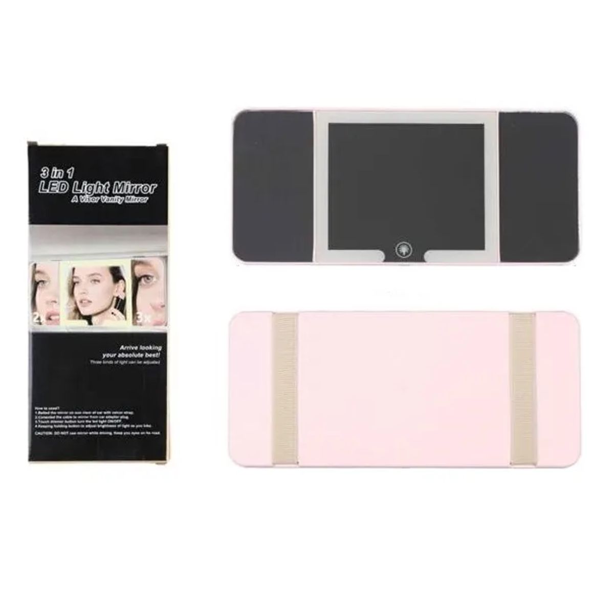 GENERICO - Espejo De Maquillaje De Visera De Coche 3 En 1 Luz Le