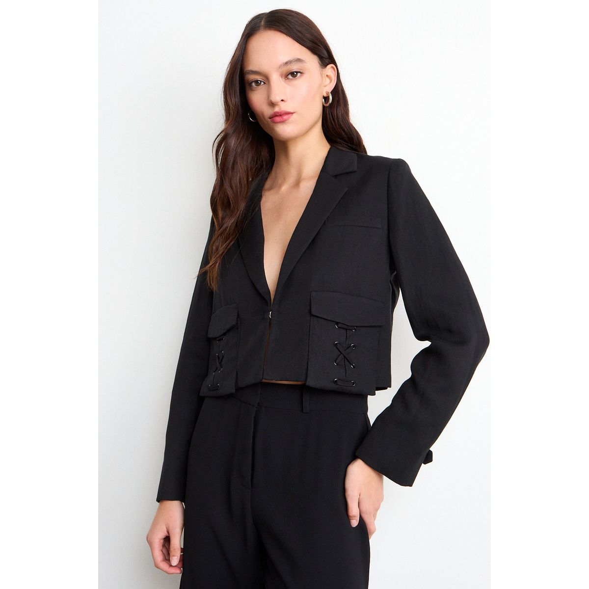 IO - Blazer Liso Mujer Negro Io